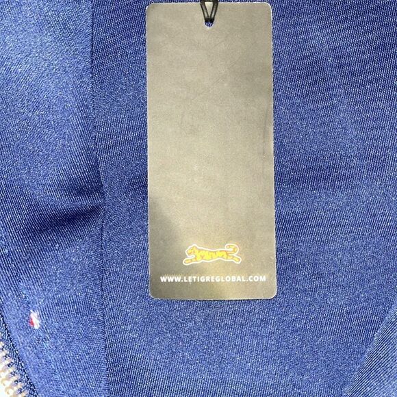 New w/tag Red White Blue Le Tigre Sewn Trim Abington Zipper Tennis Track Jacket - Picture 3 of 7